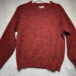 Vintage Woolrich Sweater Speckle Red Black Wool Knit Pullover Women’s L